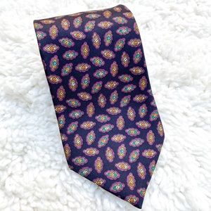 Christian Dior Men’s Silk Tie Navy Purple Print
